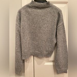 Mango Heathered Grey Mocneck Sweater